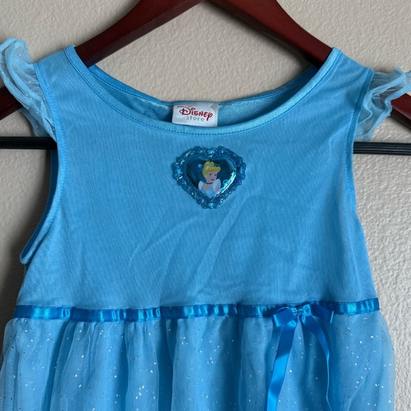 Disney Princess Cinderella Girls’ Shimmery Blue Night Gown (7/8, M) - Picture 2 of 6